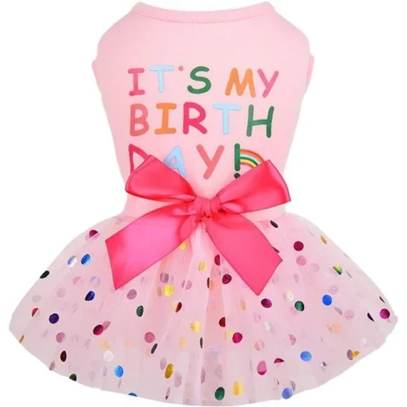 Dog | New Dog Birthday Dress Pet Outfit Dog Clothes For Small Girl Pink  Xsmall | Poshmark